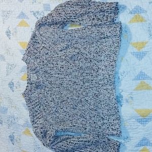 Soft crop sweater knit white black and purple